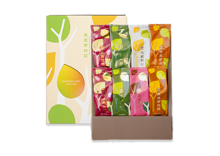 武蔵野日誌五撰(ﾁｮｺ･ﾎﾜｲﾄ･ｽﾄﾛﾍﾞﾘｰ･宇治抹茶･あんﾊﾞﾀｰ）8個入