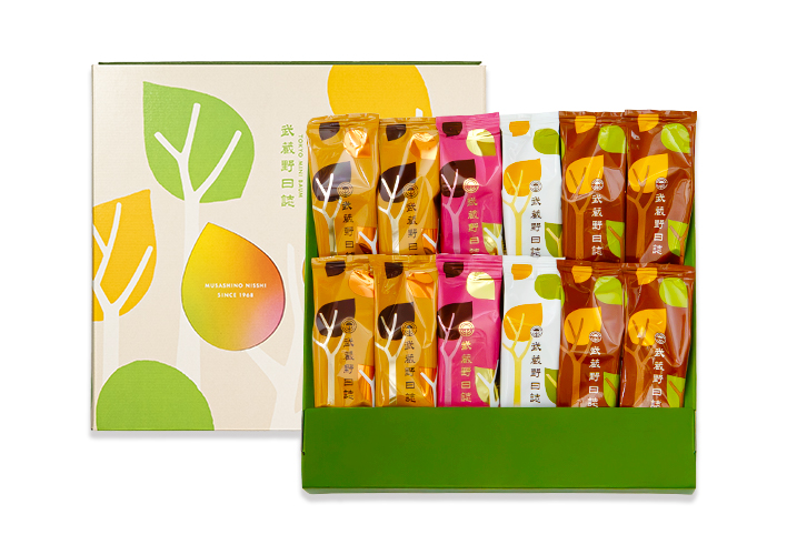 武蔵野日誌しあわせ（ﾁｮｺ･ﾎﾜｲﾄ･ｽﾄﾛﾍﾞﾘｰ･焦がしｷｬﾗﾒﾙ）12個入